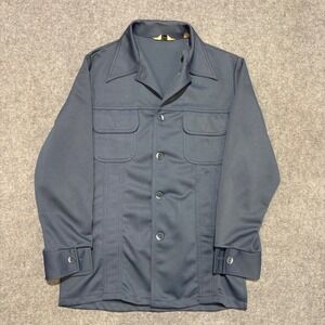 Vintage Distinctive Sportswear 70s Leisure Jacket Blue Polyester Mens 38 M